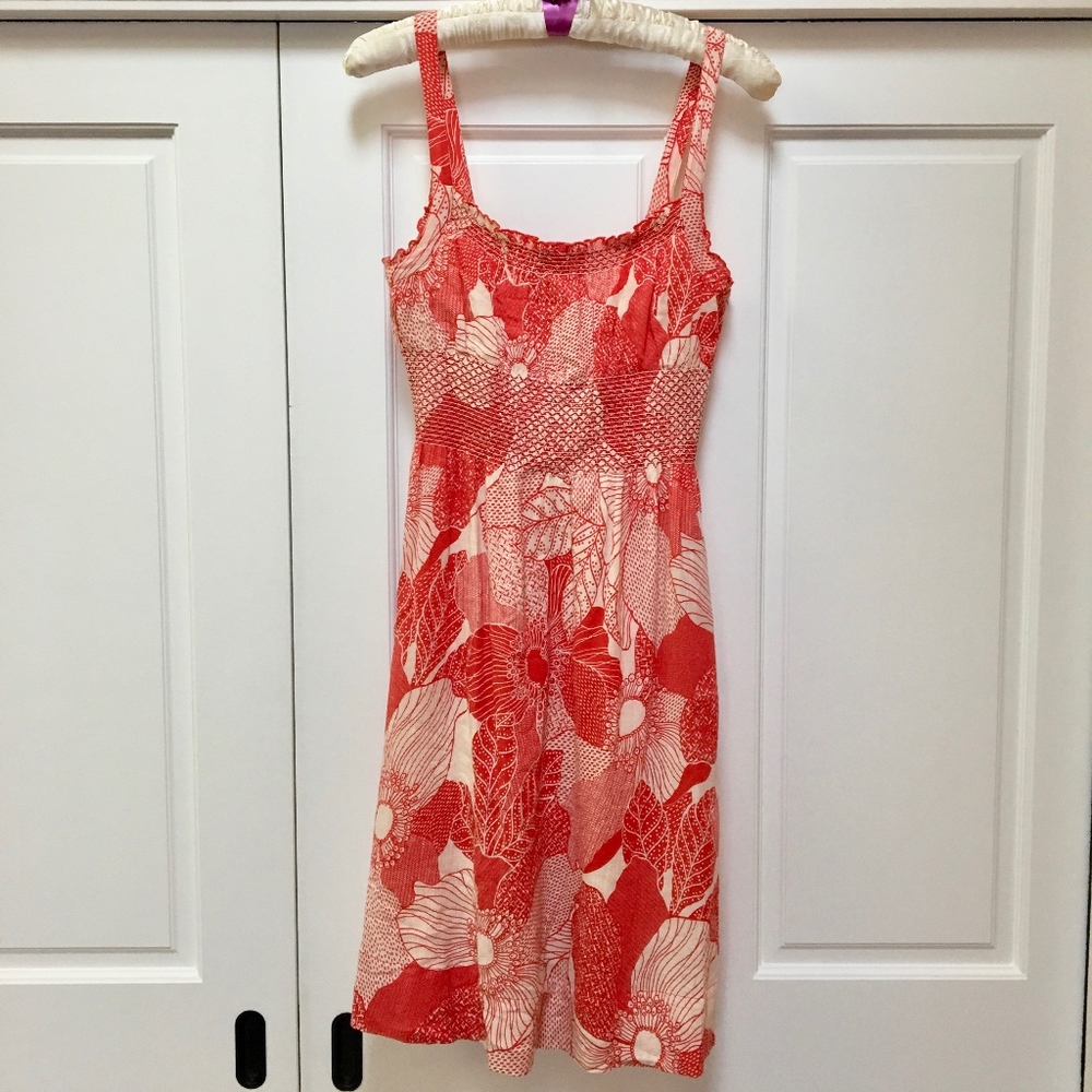 Anthropologie Viola Bohemian Coral Red Gau…